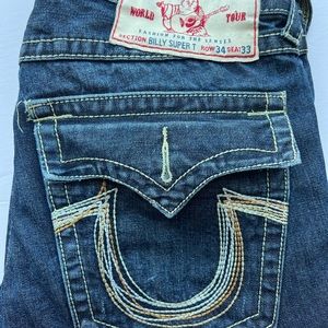 Men’s True Religion Billy Super T bootcut jeans.  34 waist.  31 length.  Used.